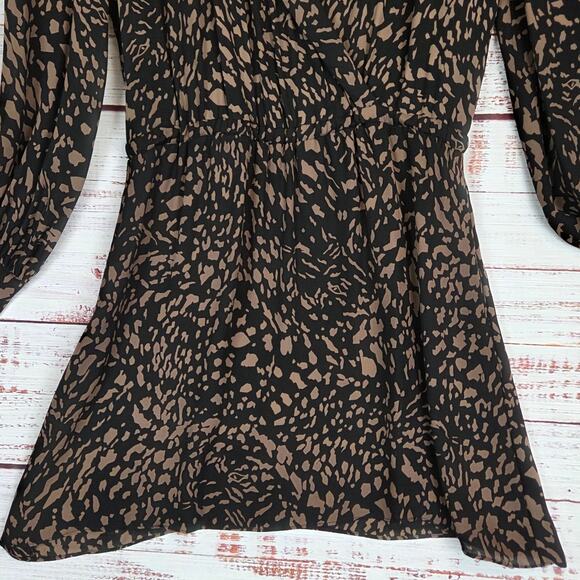 Parker Leopard Print Dress 100% Silk S Lightweight Flowy Whimsigoth Mobwife Glam - Picture 5 of 16